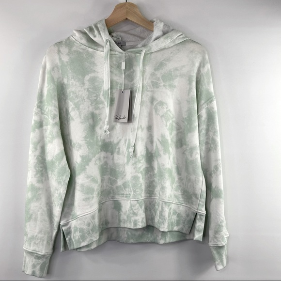 NWT RAILS Sweatshirt Nico Pullover Hoodie Mint Tie Dye Super Soft Size XS - Picture 3 of 7